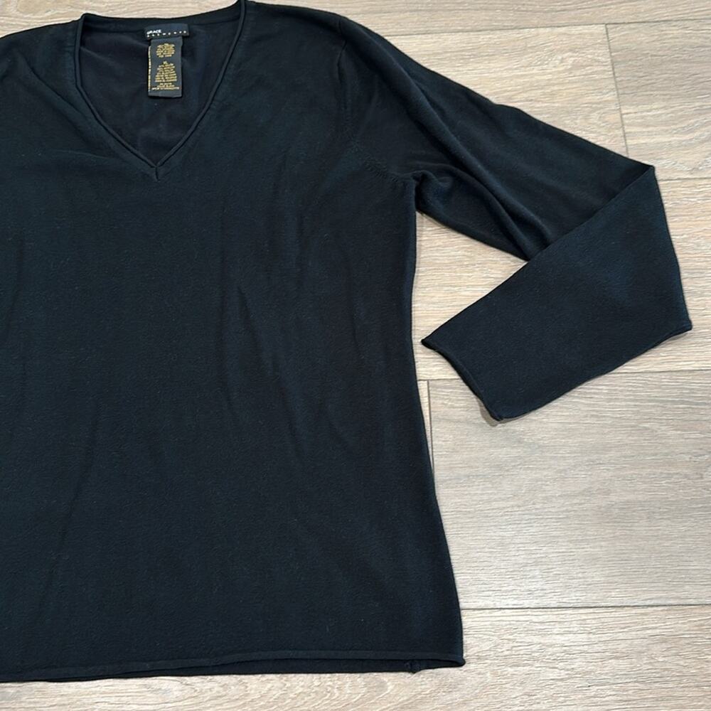 GRACE‎ ELEMENTS Black Acrylic V Neck Long Sleeve Pullover Sweater Top Size XL - Picture 4 of 10
